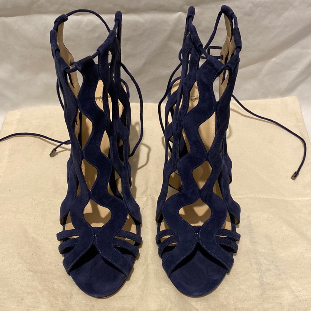 Alexander Birman Blue Suede Booties